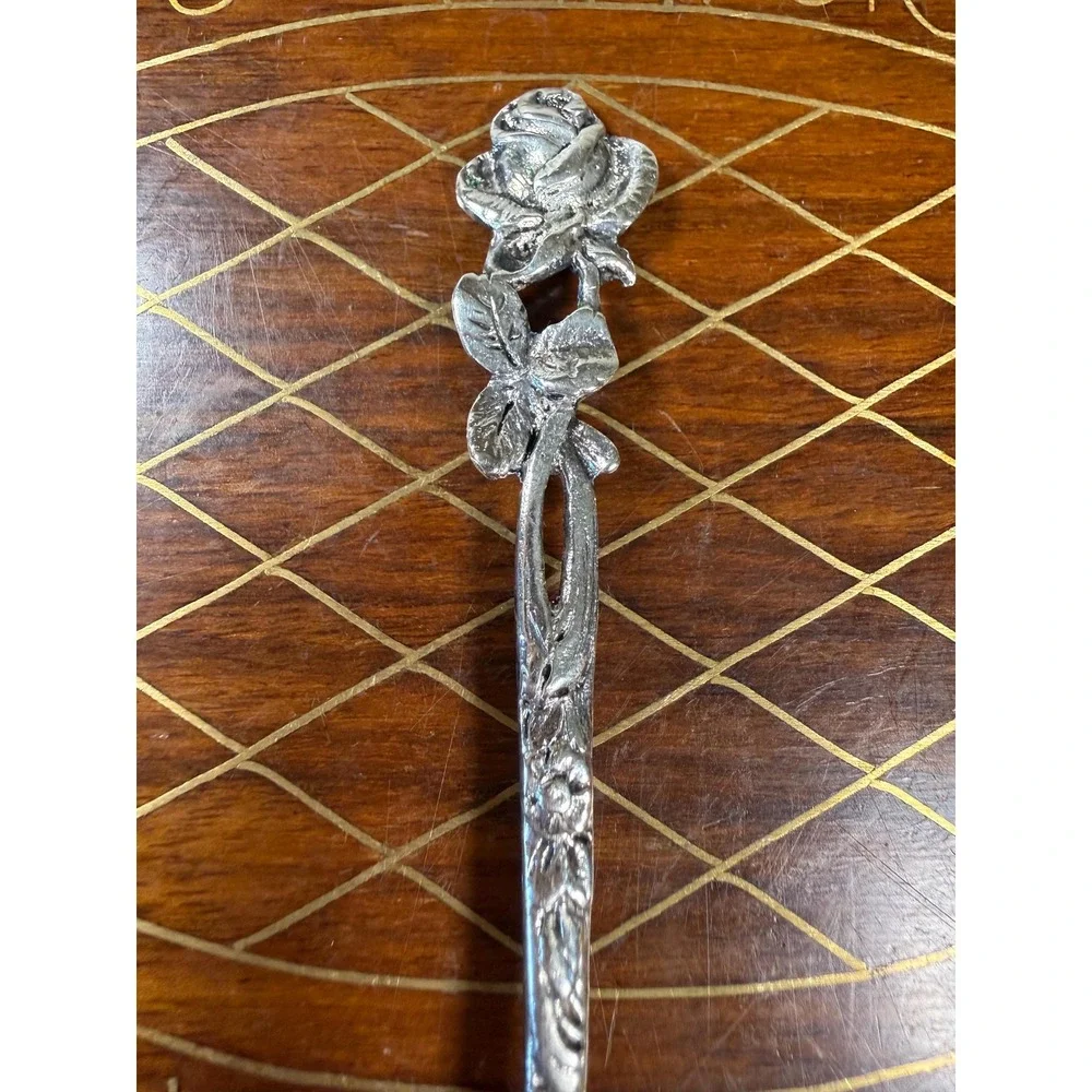 Vintage 800 Silver Hildesheimer Rose Spoon • German Floral Tea Spoon